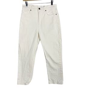 LOFT Size 28 / 6 Off White High Waist Straight Crop Denim Jeans Cotton Rigid
